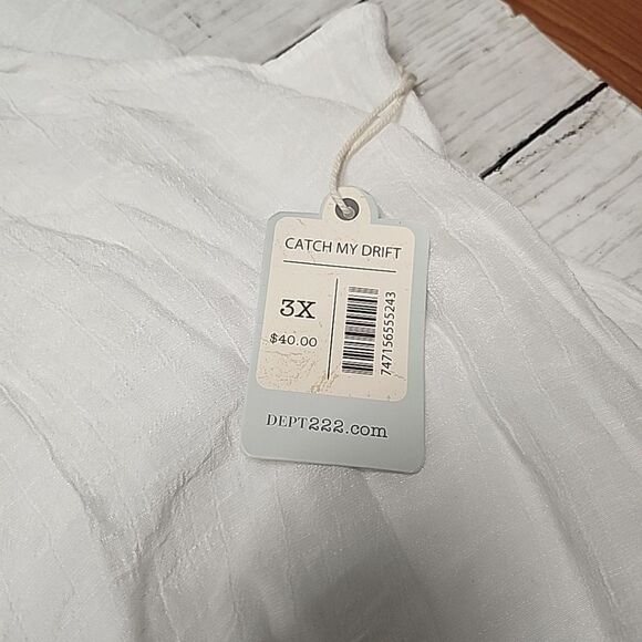 NWT Dept 222 Women's White Sleeveless Tank Top Blouse Cover-Up Sz 3X - Picture 6 of 15